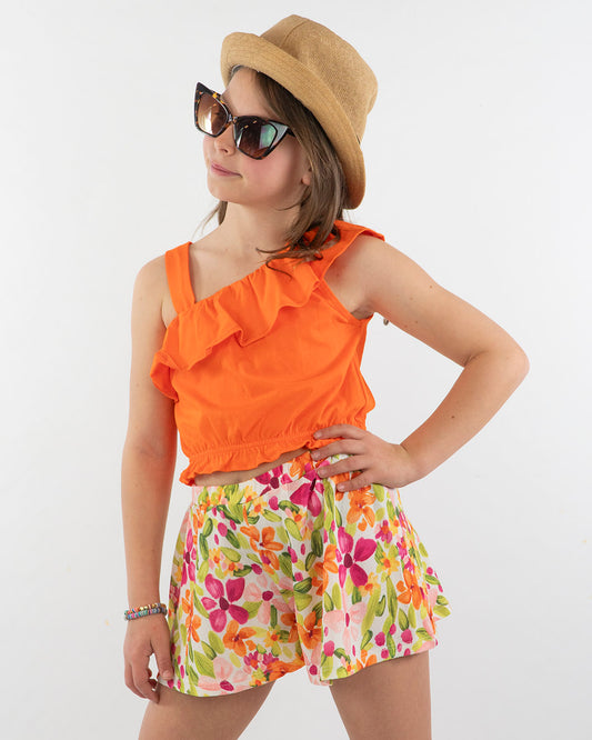 Completo con short in crepe