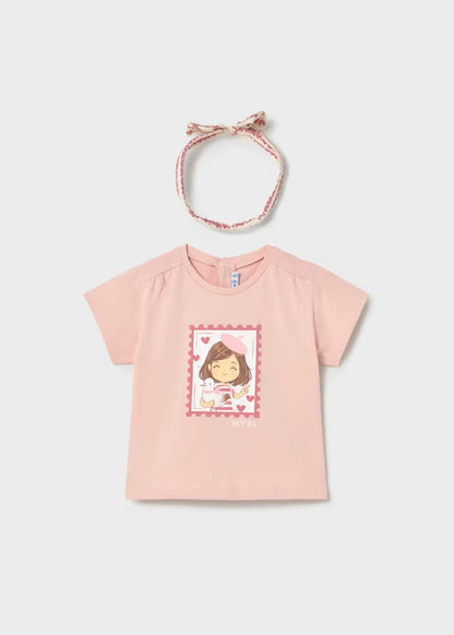 T-shirt stampata + fascetta a cuoricini MAYORAL