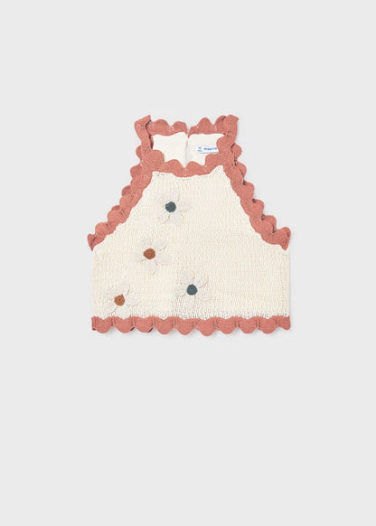 Top tricot con fiori applicati art.6021-34 MAYORAL