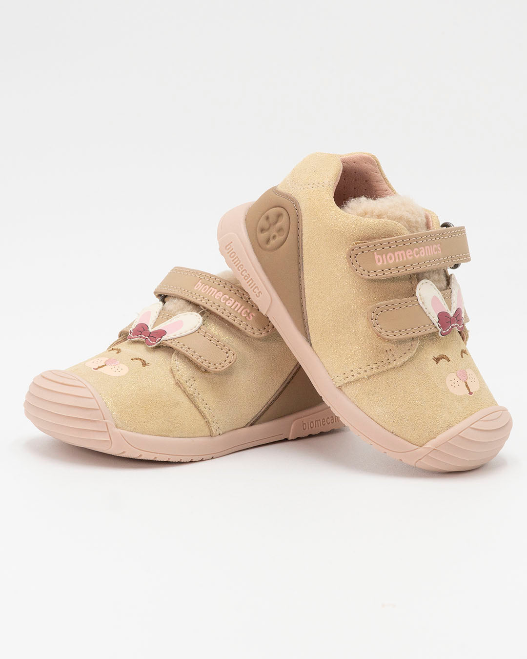 Scarpe primipassi dorate con faccina BIOMECANICS