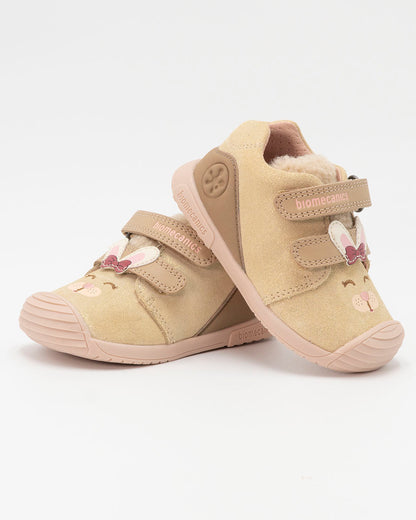 Scarpe primipassi dorate con faccina BIOMECANICS