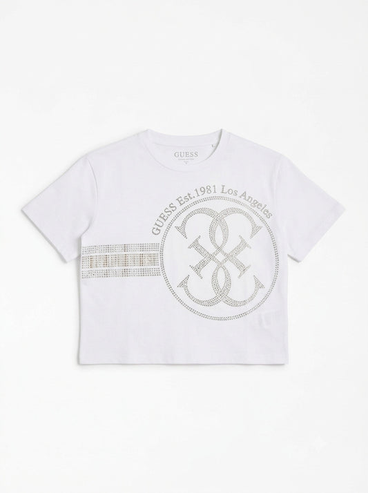 T-shirt corta con strass J6YI24 K3756-G011 GUESS