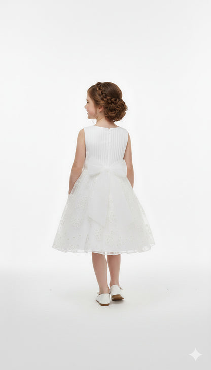 Abito smanicato con gonna in tulle ricamato I DO