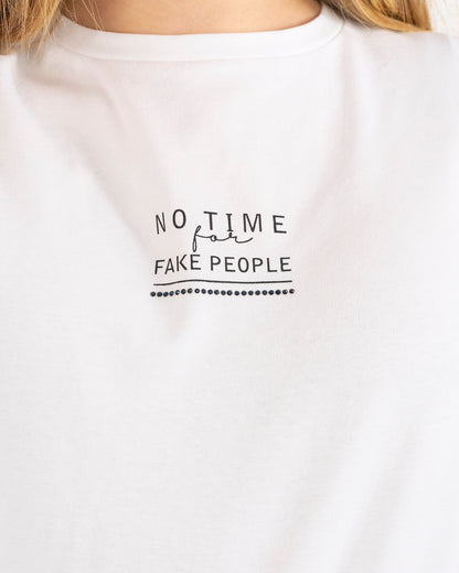 T-shirt con piccola scritta ricamata I DO