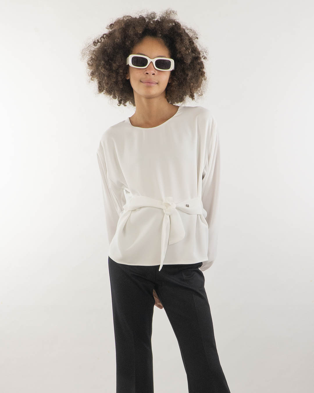 Camicia girocollo con fusciacca