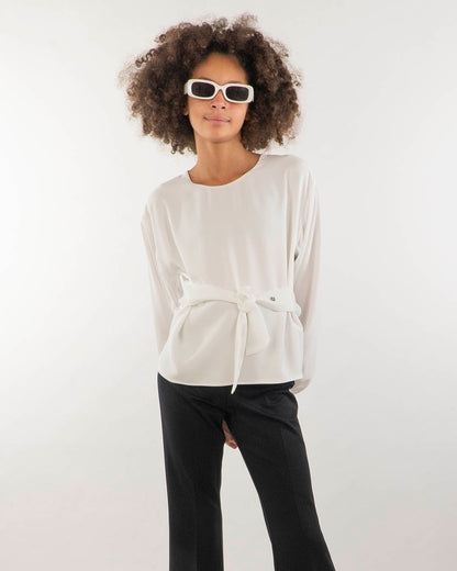 Camicia girocollo con fusciacca
