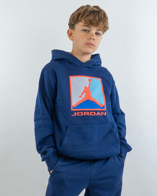 Felpa chiusa felpata con logo arancione JORDAN