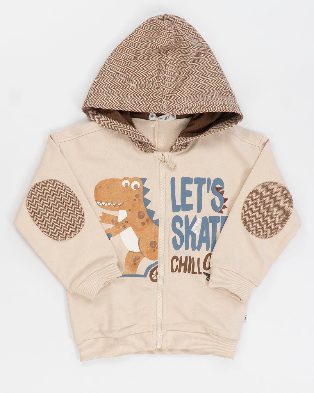 Tuta felpata con dinosauro in monopattino MELBY