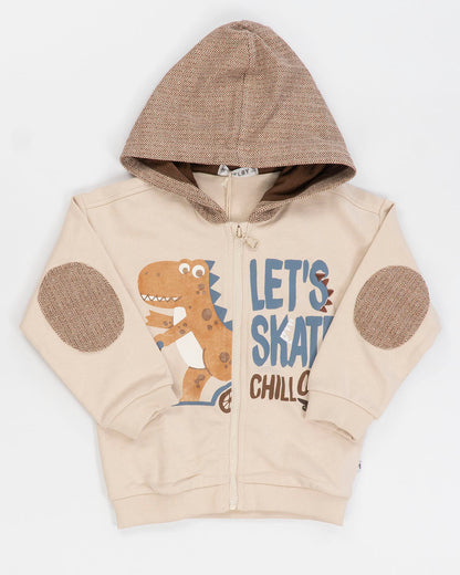 Tuta felpata con dinosauro in monopattino MELBY