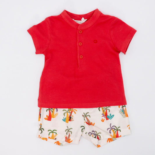 Completo 2 pezzi con short stampa palme MAYORAL