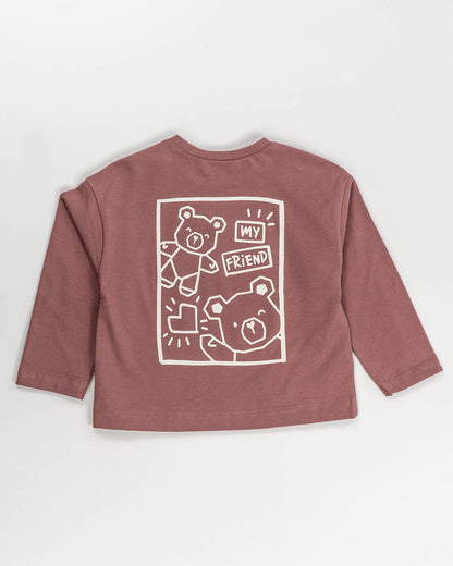 T-shirt con stampa orsetti sulla schiena MAYORAL