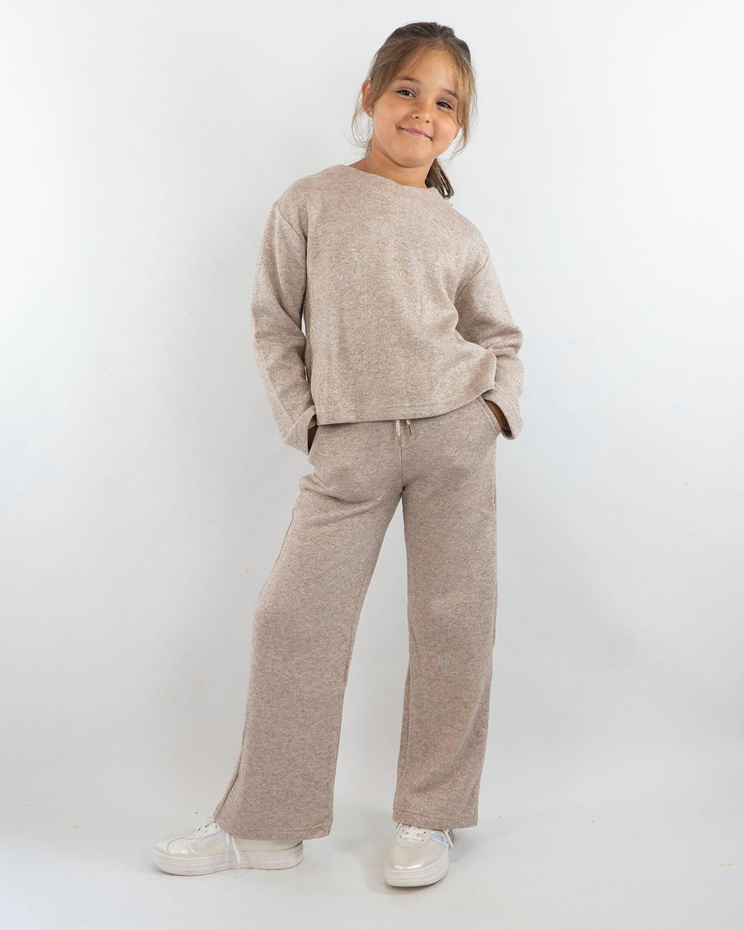 Completo 2 pz. in maglia lurex oro MAYORAL
