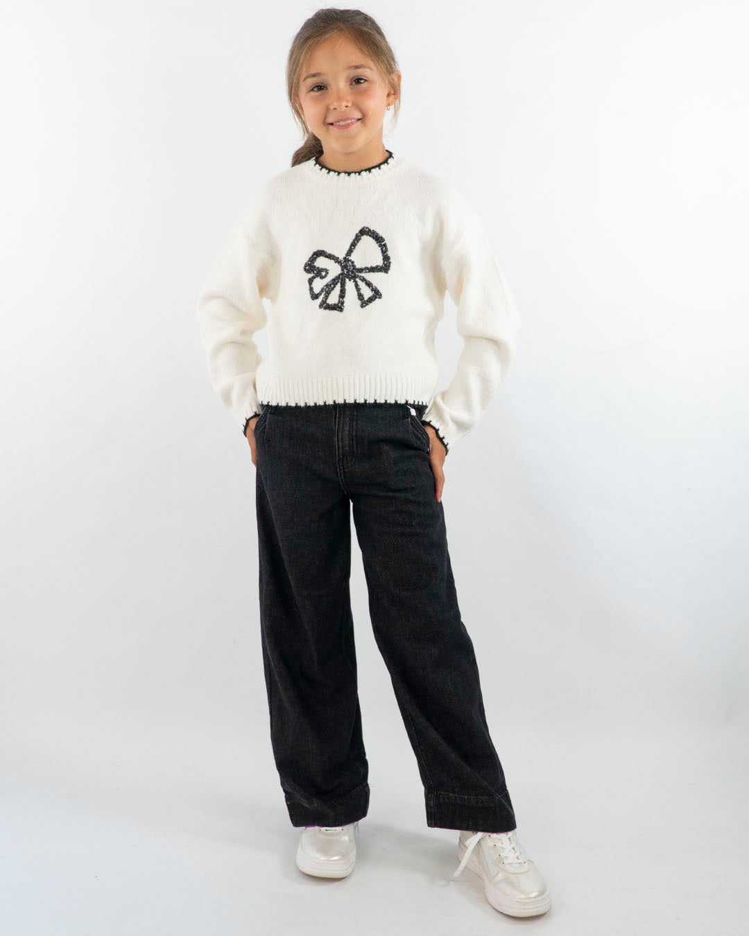 Maglione con fiocco in pailettes MAYORAL