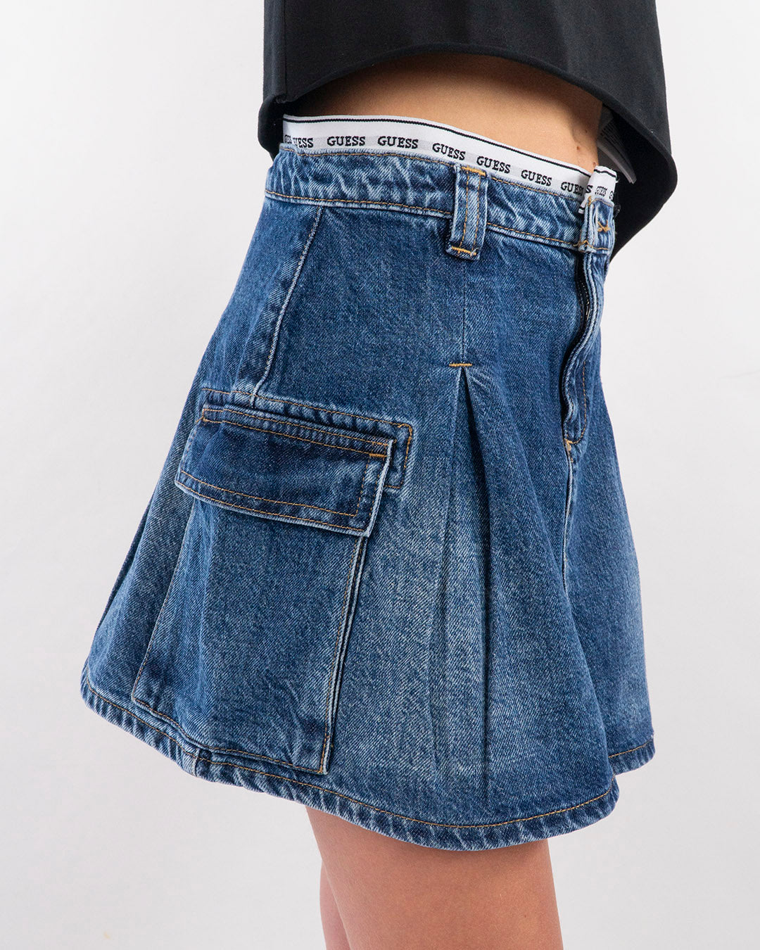 Gonna in Jeans con tasche e pences GUESS