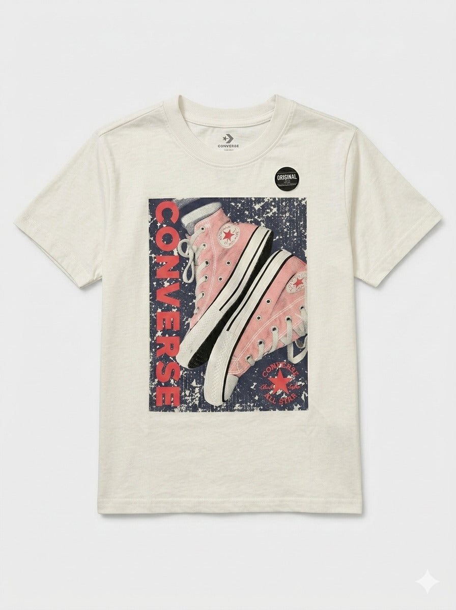 T-shirt con scarpe rosa art.4CJ027-001 CONVERSE