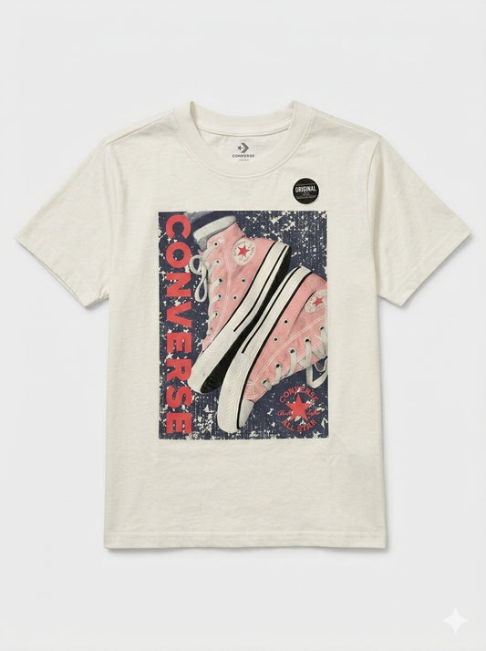 T-shirt con scarpe rosa art.4CJ027-001 CONVERSE