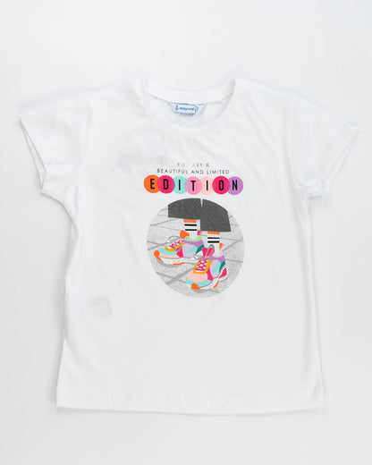 T-shirt manica corta con stampa scarpe MAYORAL