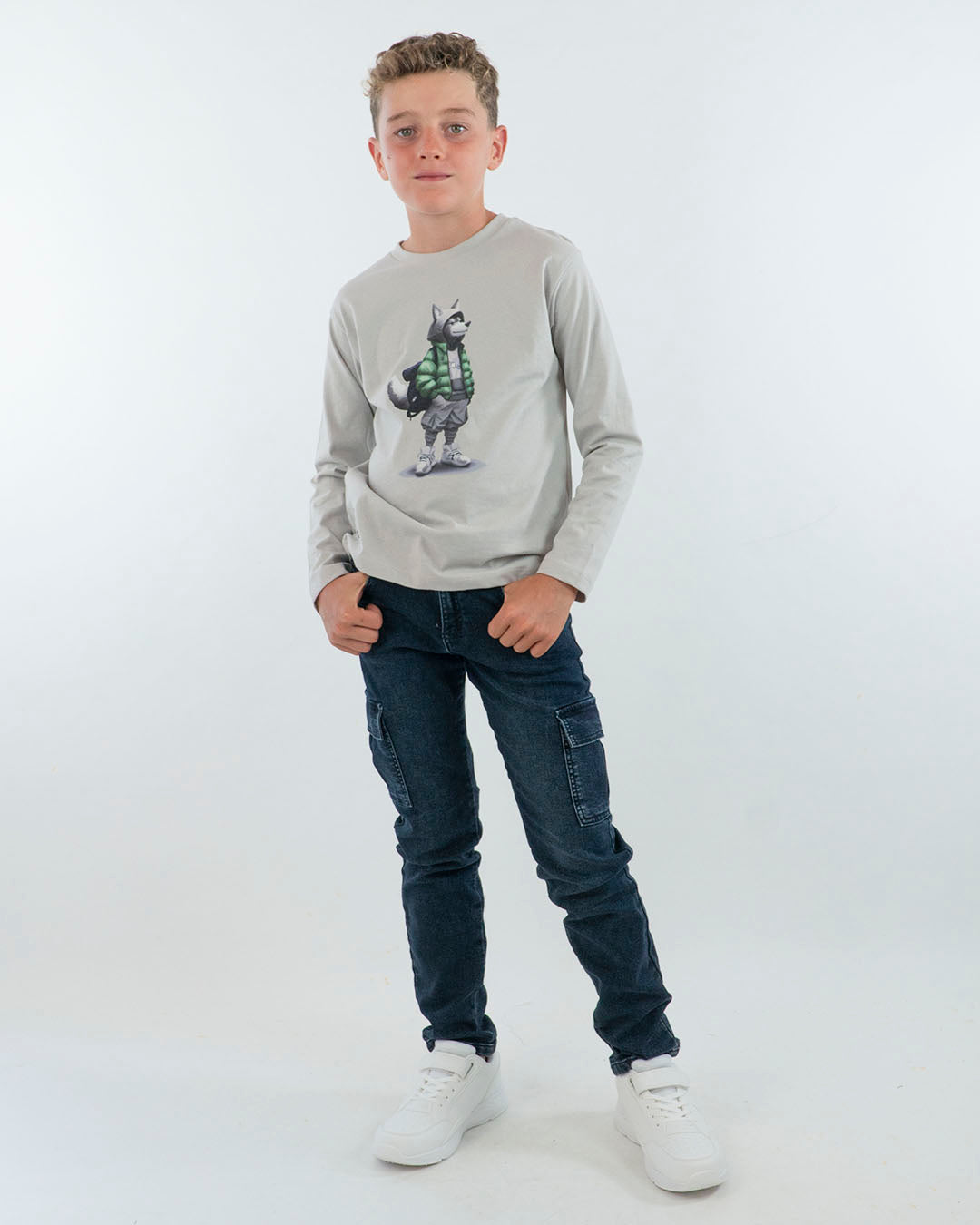 T-shirt manica lunga con volpe con bomber  MAYORAL