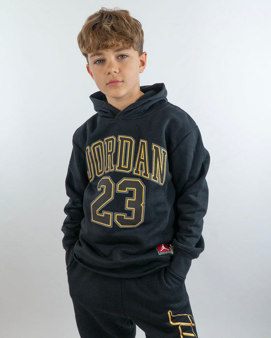 Felpa chiusa felpata con scritta dorata JORDAN