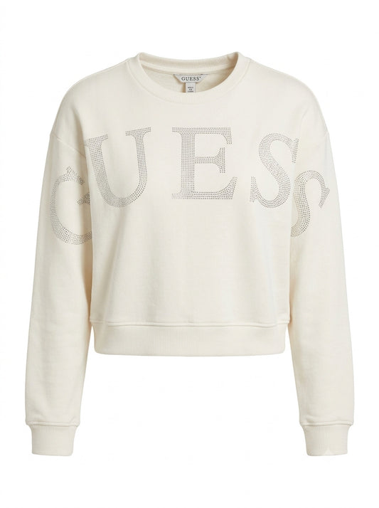 Felpa sgarzata con strass J6RQ10 KAD74-G011 GUESS