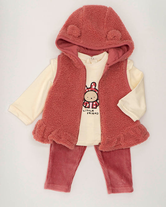 Completo 3 pz gilet con zip