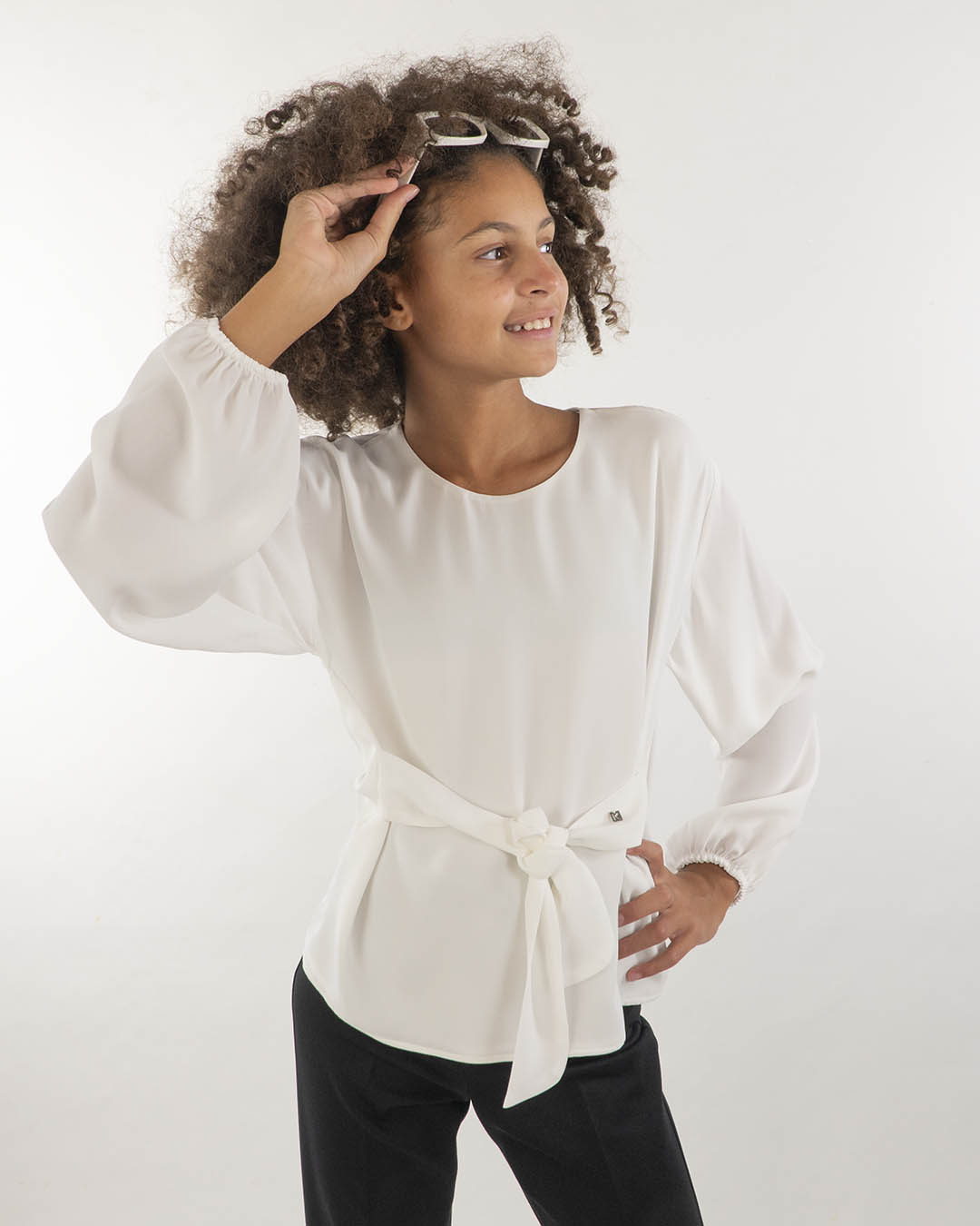 Camicia girocollo con fusciacca