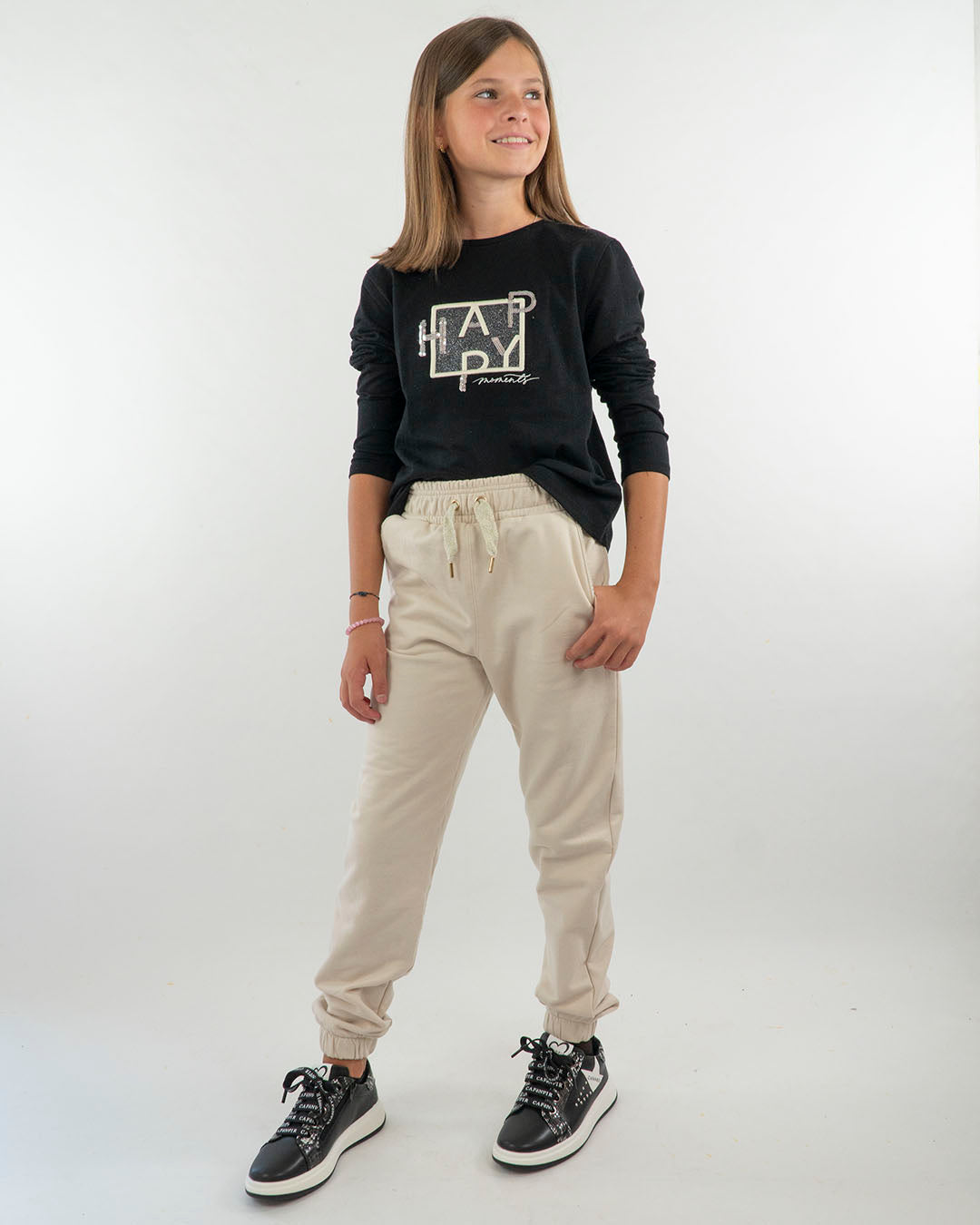 T-shirt manica lunga con Happy paiettato MAYORAL