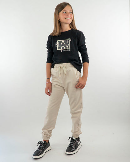 T-shirt manica lunga con Happy paiettato MAYORAL