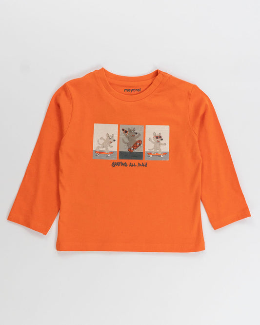 T-shirt manica lunga con cagnolino skater MAYORAL