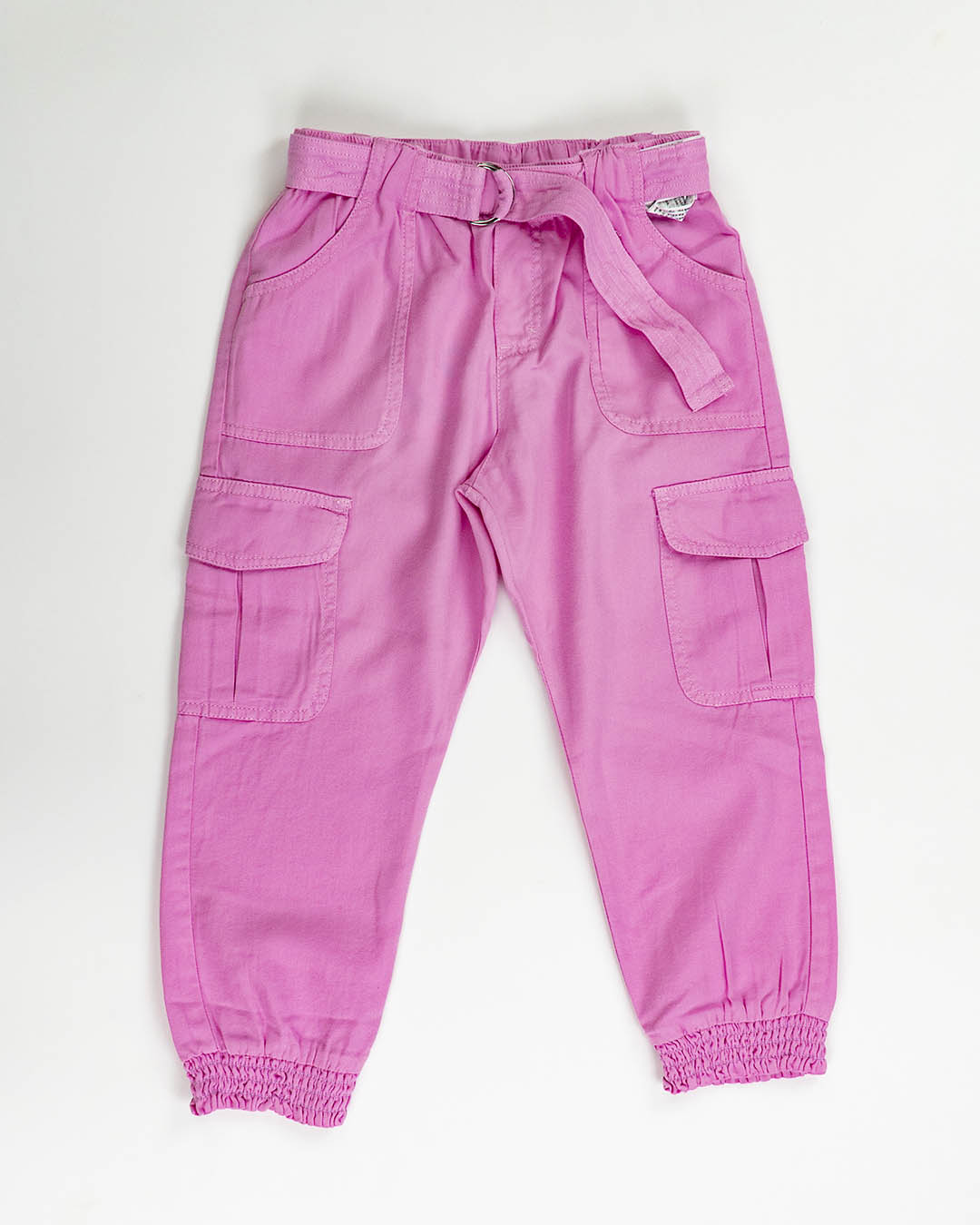 Pantaloni lunghi in cotone tencel con cinturina