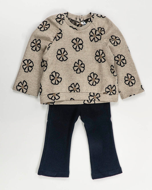 Completo felpato a fiori con leggings MAYORAL