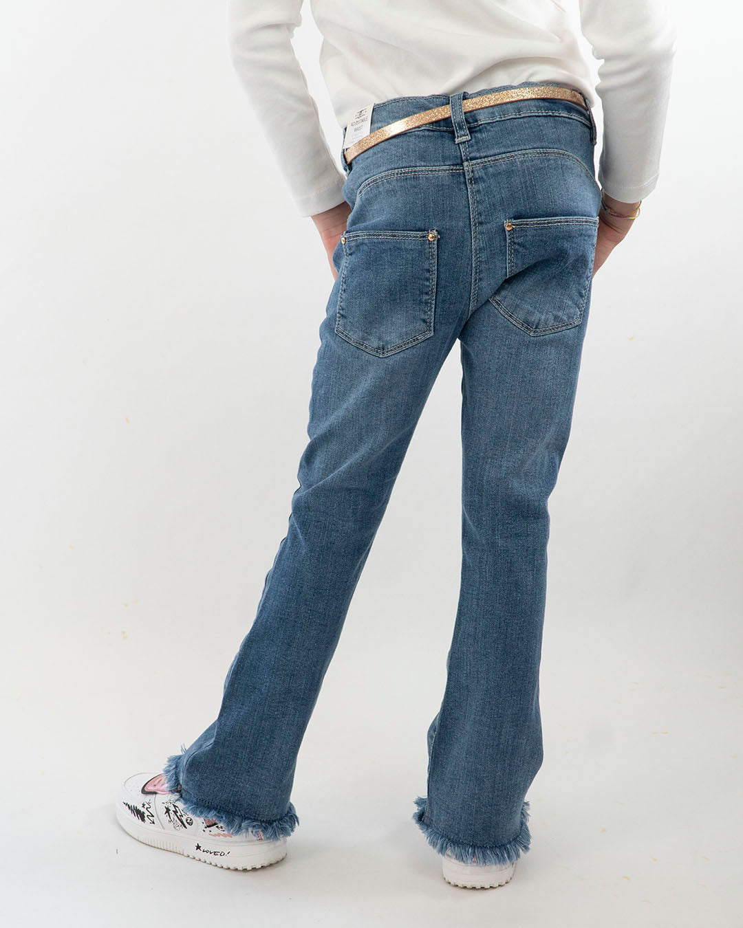 Jeans largo con pinces e cinturina I DO