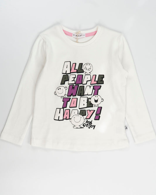 T-shirt manica lunga con scritta colorata MELBY