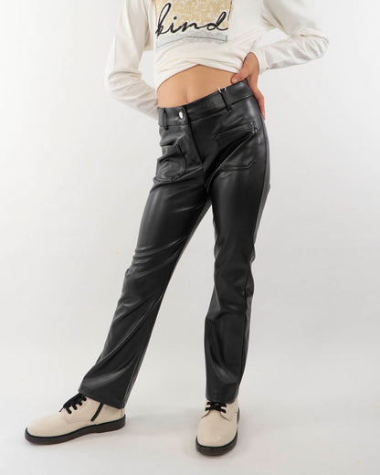 Pantalone lungo ecopelle