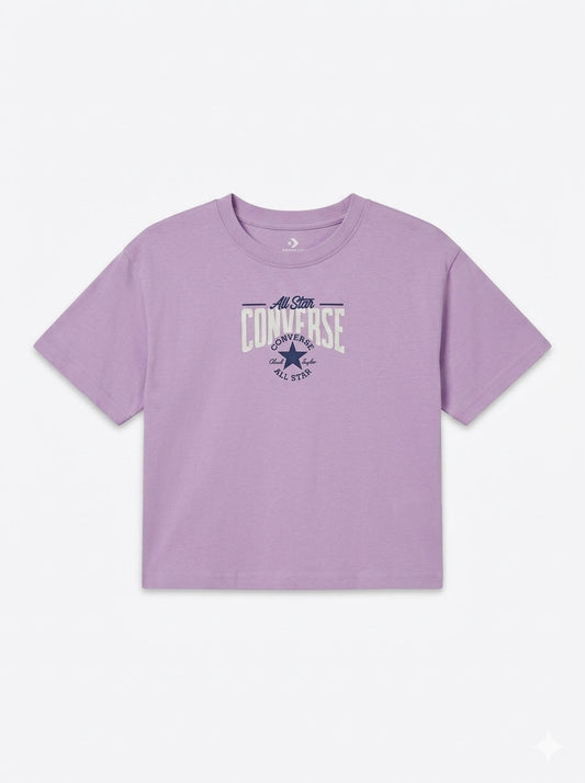 T-shirt con logo viola 4CJ064-PF4 CONVERSE