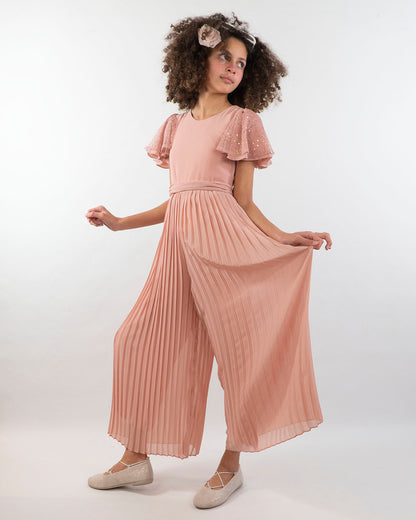 Tuta plissè con manica a retina ABEL & LULA