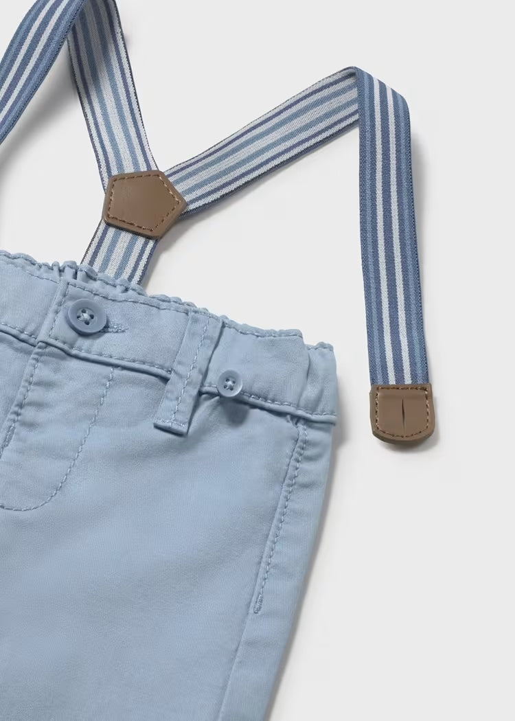 Pantaloni in cotone con cinturina rigata MAYORAL