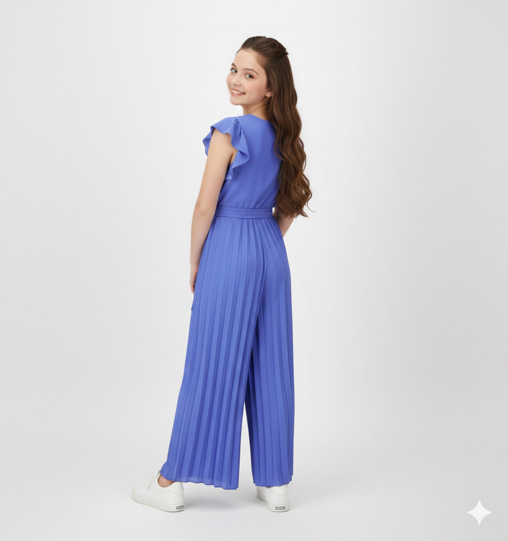 Tuta elegante plissettata con catenina dorata I DO