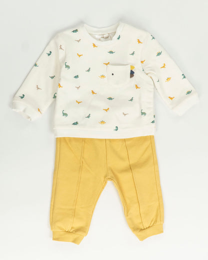 Completo 2 pz. felpato con dinosauri MAYORAL