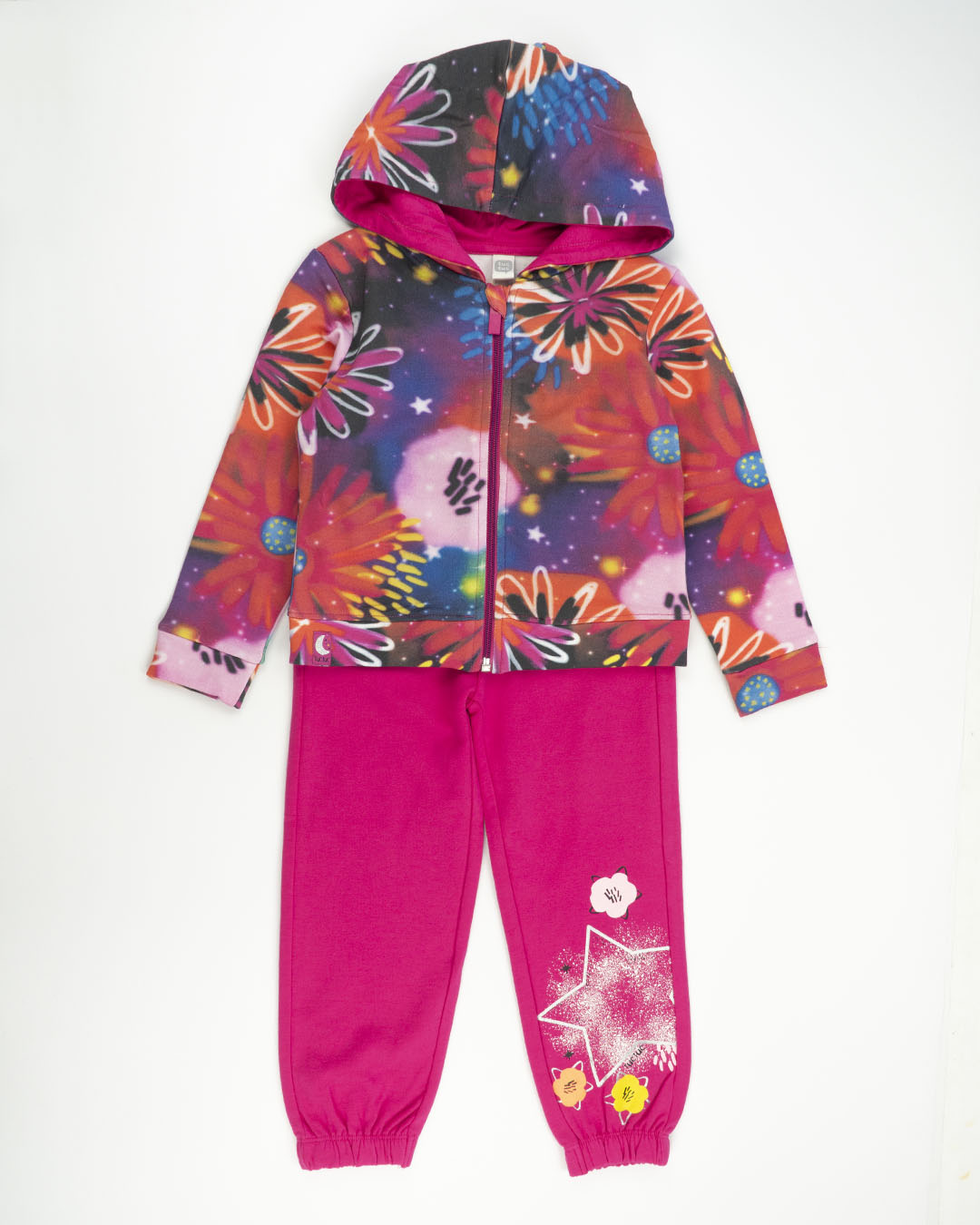 Tuta 2 pz. con zip stampa fiori TUC TUC