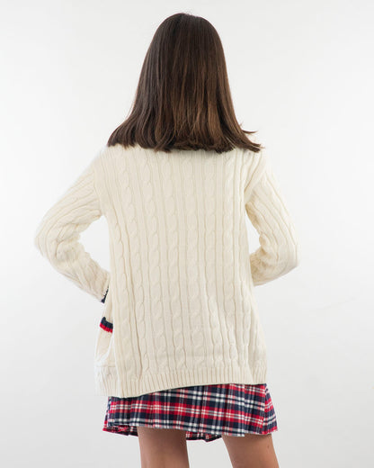 Cardigan lungo a trecce stile college I DO