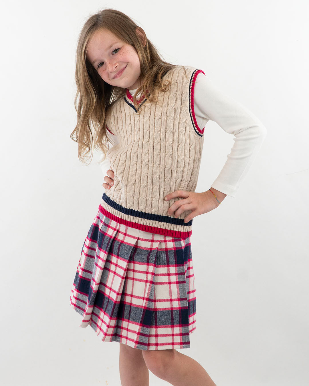 Gilet smanicato a trecce e scollo a V I DO