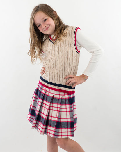 Gilet smanicato a trecce e scollo a V I DO