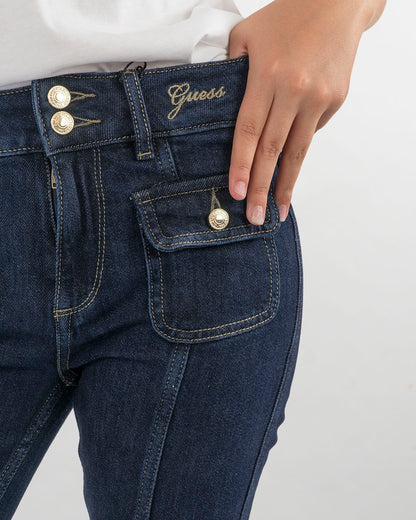 Jeans a zampa con cuciture in rilievo GUESS