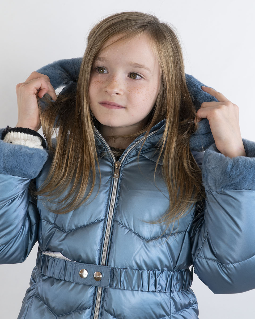 Giaccone metallizzato foderato con cintura MAYORAL