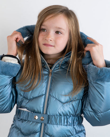 Giaccone metallizzato foderato con cintura MAYORAL