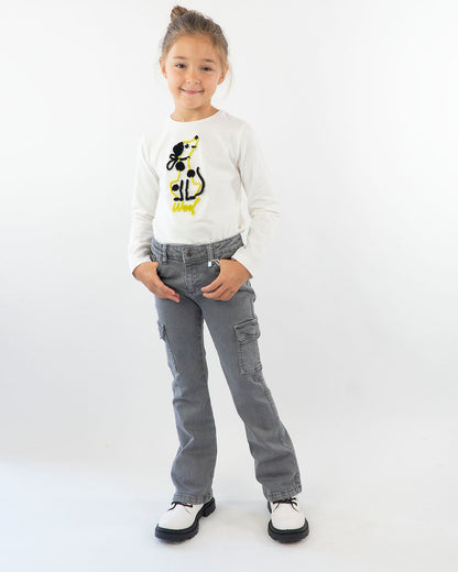 T-shirt manica lunga con cane ricamato MAYORAL