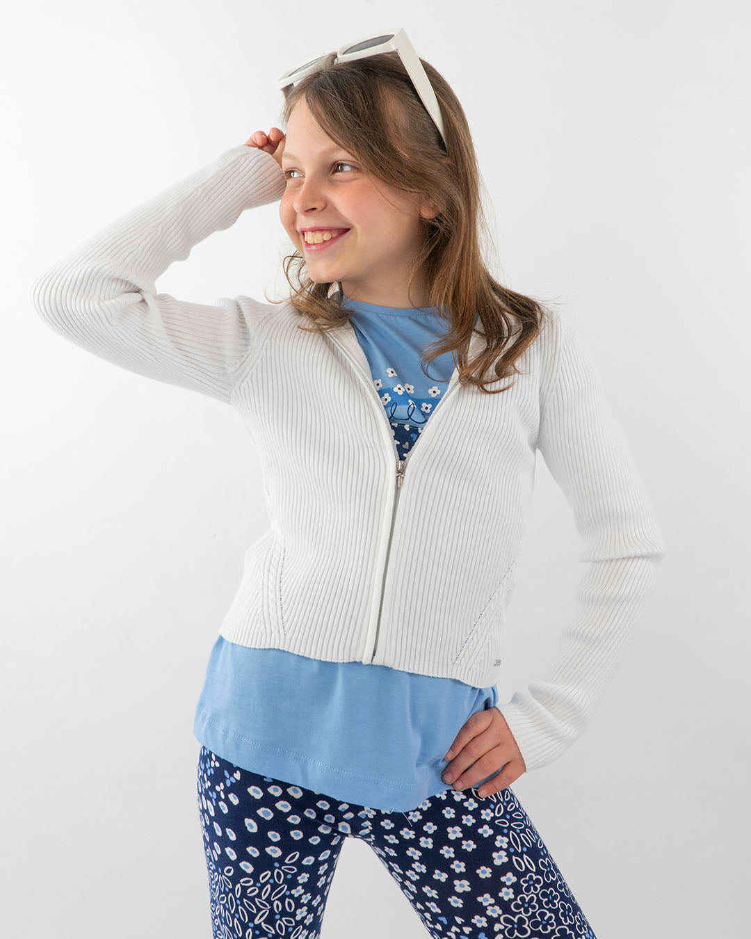 Cardigan a costine con cappuccio