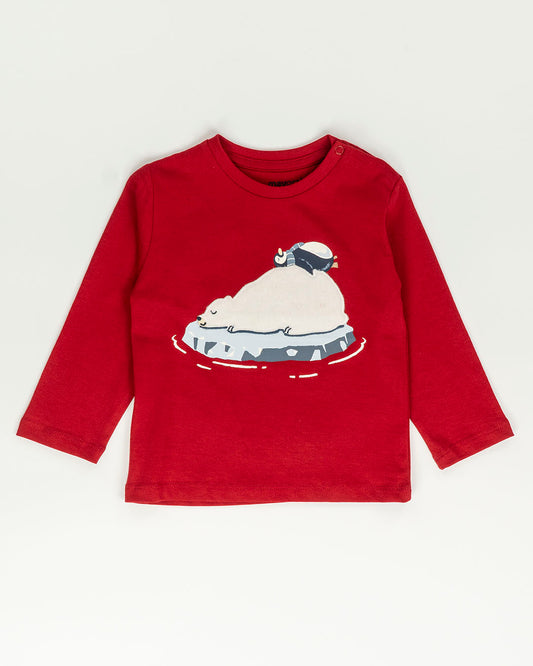 T-shirt con orso polare e pinguino MAYORAL