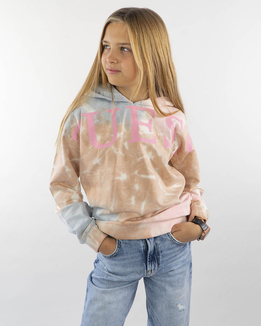 Felpa tie dye con cappuccio